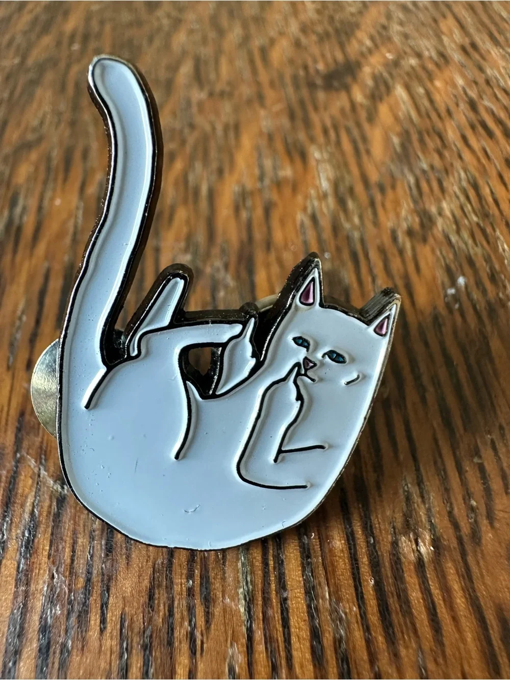 RIPNDIP Lord Nermal White Cat Enamel Pin